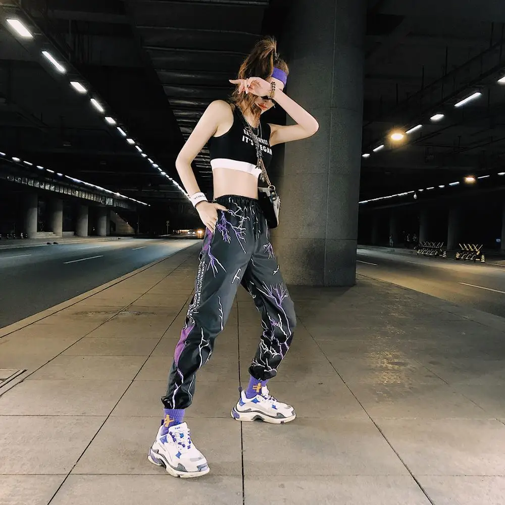 Брюки карго женские в стиле хип хоп свободные спортивные штаны со средней талией