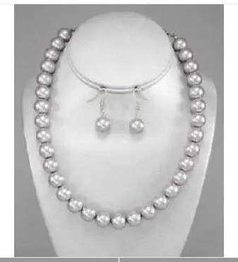 

Jewelry 12MM GRAY SHELL SSPEARL NECKLACE EARRING