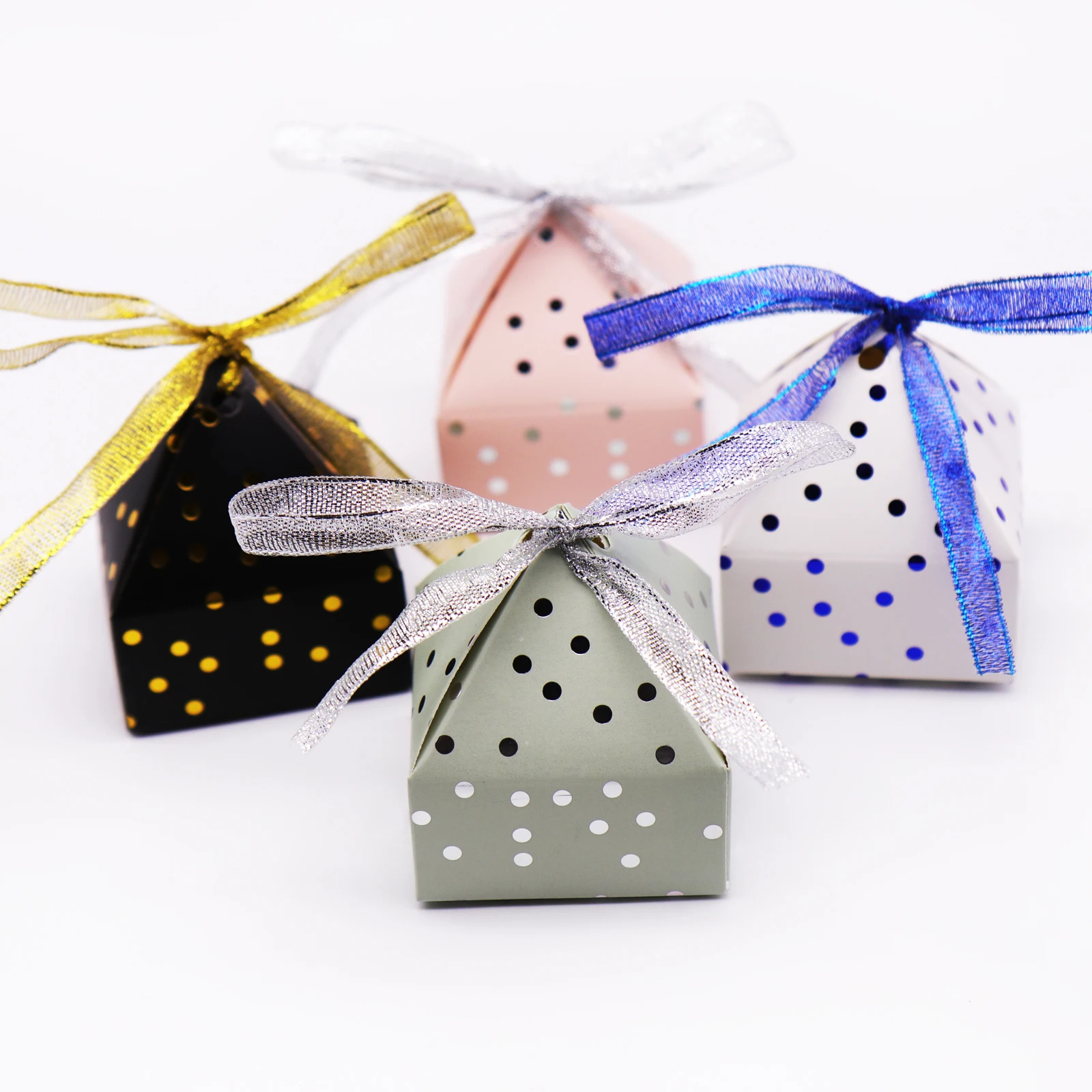 6x6x7.5cm Birthday Party Bronzing Dot Pink/Blue Paper Candy Box Wedding Chocolate Baby Shower Festival Decorations | Дом и сад