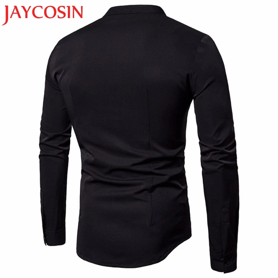 Jaycosin новые высокие мужские рубашки облегающие однотонные повседневные на