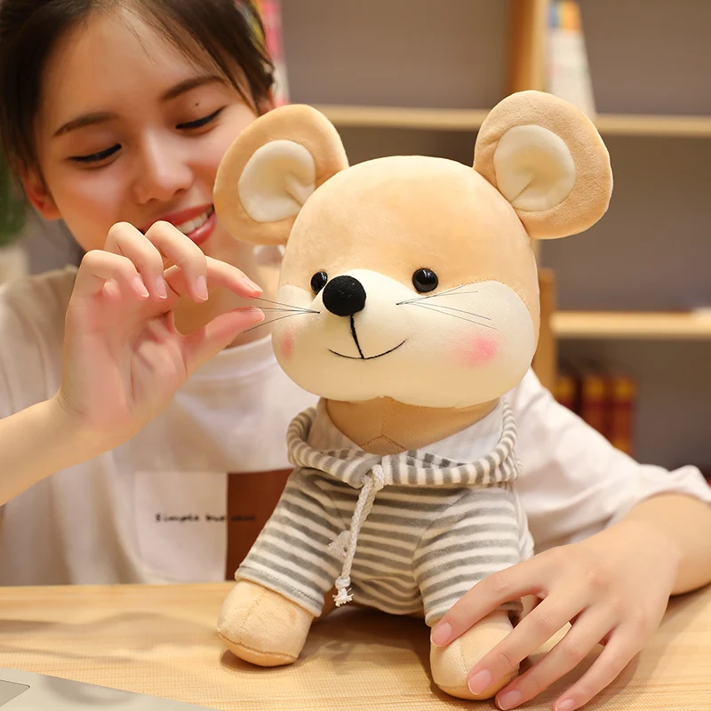 25 см/33 см Kawaii Mouse плюшевые игрушки одежда с набивным животным мышь для детей