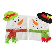 1pcs Christmas Snowman Couples Household Chair Cover Valentine's Supplies Dinner Table Party Decor Christmas Festival Decoration