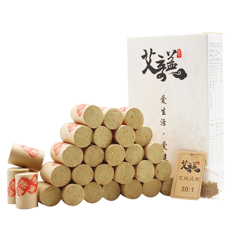 Подлинный 2*3 см Чистый полынь moxibustion Массажная колонна травы палочки мокса без