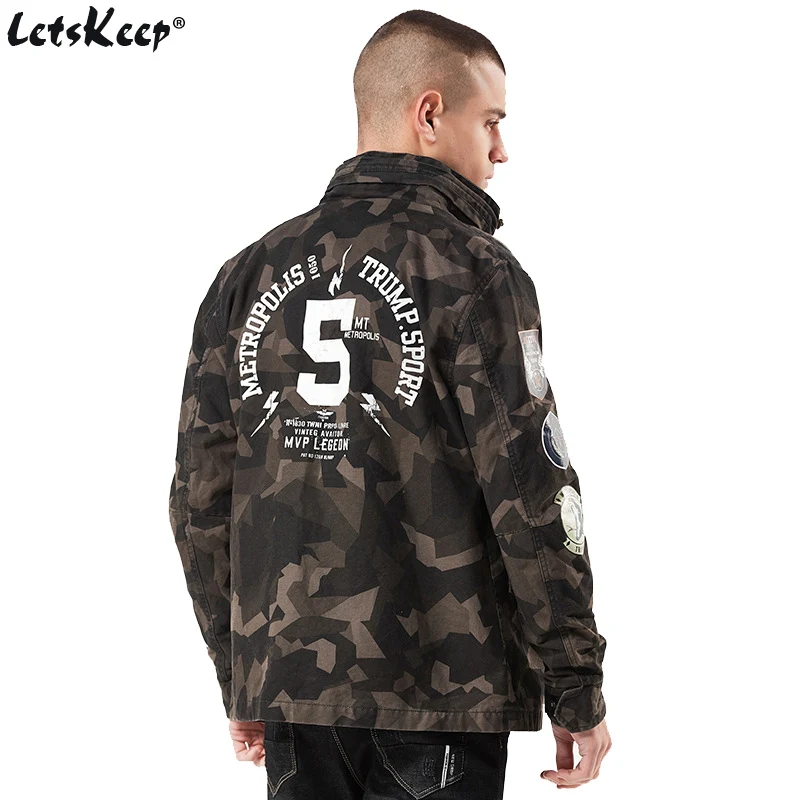 Бомбер LetsKeep Polit мужская хлопковая камуфляжная куртка в стиле милитари с