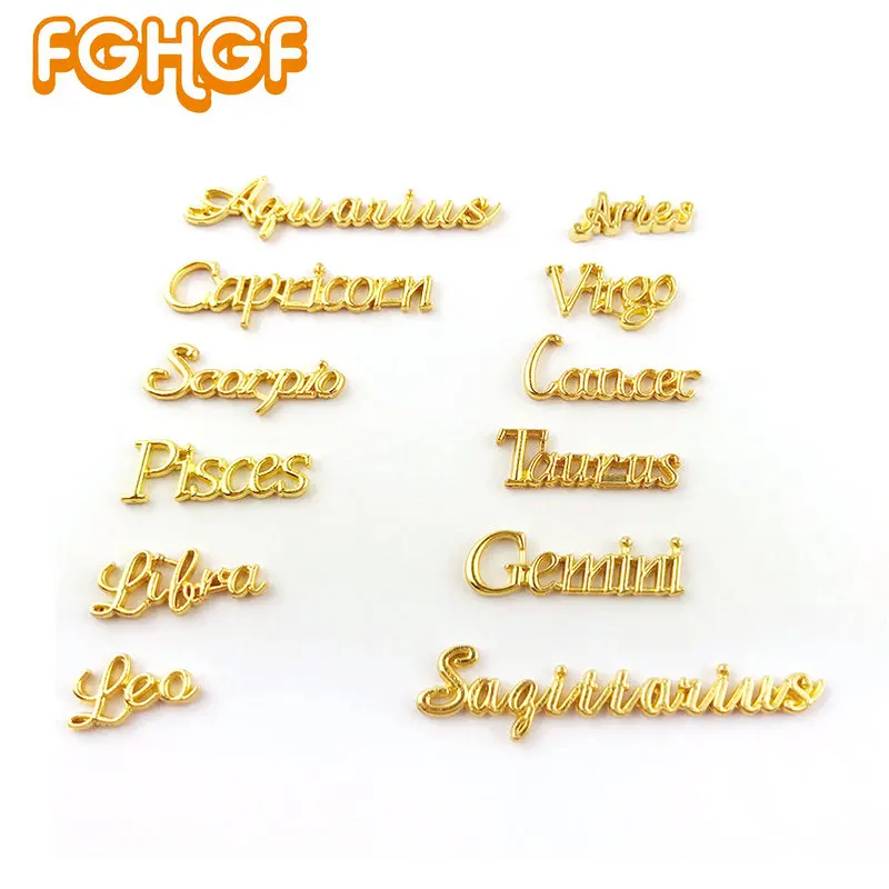 12 шт. гороскоп смолы ювелирные изделия заполнения Золотой крошечный Декор
