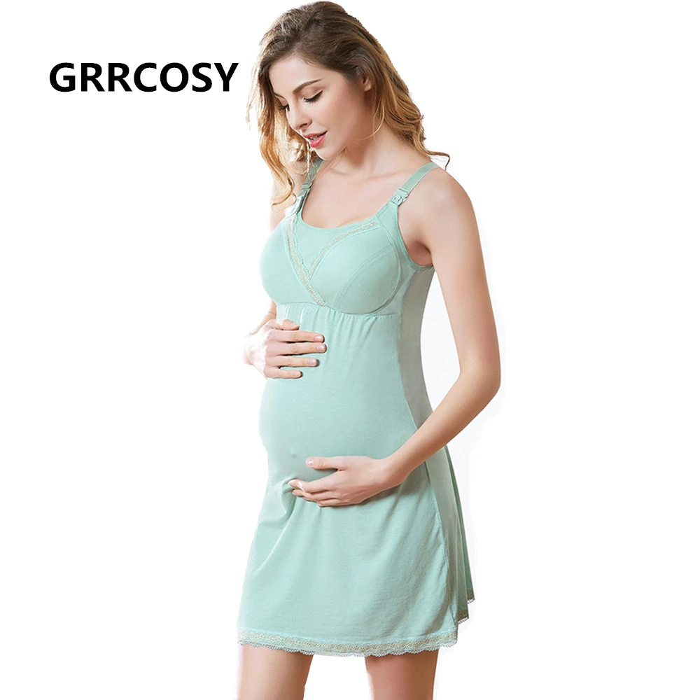GRRCOSY кружевной модальный Бюстгальтер для кормления беременных длинное платье на