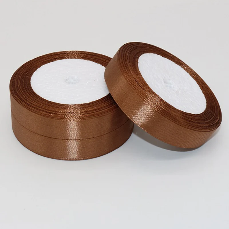 Коричневая шелковая сатиновая подарочная лента украшение для упаковки