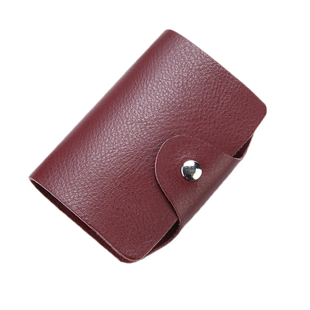 Wine Red 26 слотов натуральная кожа бизнес ID кредитный держатель для карт чехол унисекс сумка для кредитных карт кредитный держатель для карт чехол - Цвет: Wine Red