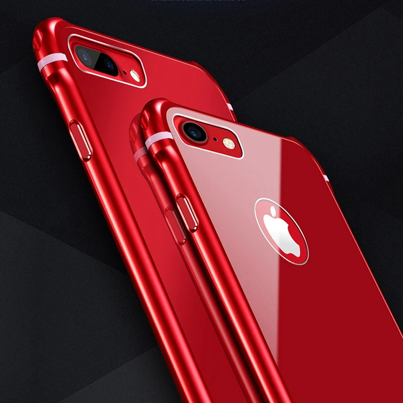 

Luxury Vpower for iPhone 8 8 Plus aluminum frame + tempered glass cover Ultra Thin Back Cover for iPhone 8 plus