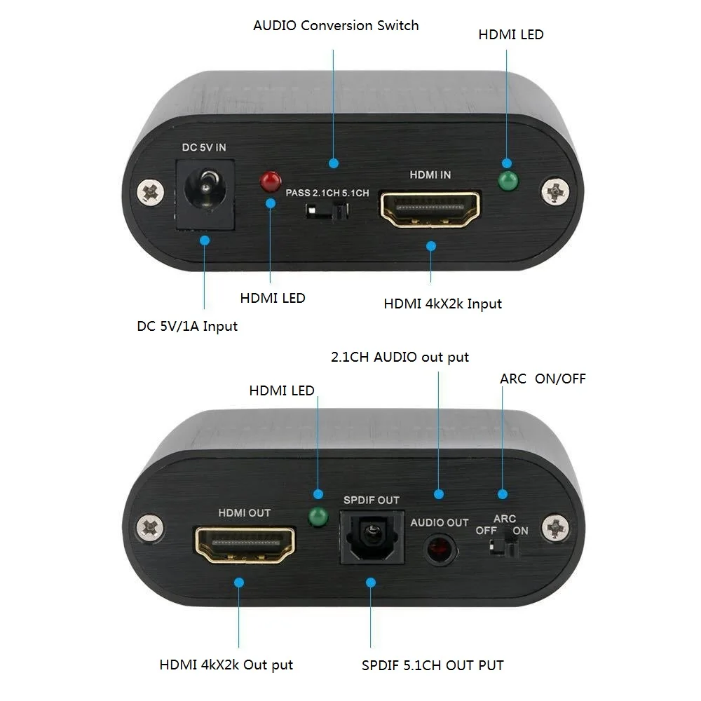 HDMI аудио сплиттер к коммутатор 2 0 ARC 3D 4K 60 Гц с выходом 5 1 стерео для HDTV компьютера