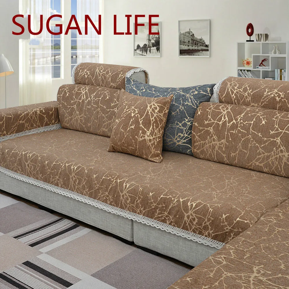 European style sky stripe jacquard chenille sofa cover cama slipcovers for living room furniture sectional couch covers S-271 | Дом и сад