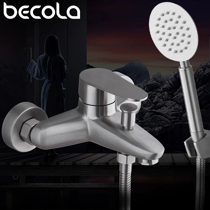 BECOLA 304, смеситель для душа из нержавеющей стали, смеситель для ванны, смеситель с горкой из нержавеющей стали, набор для душа, BECOLA-SUS2