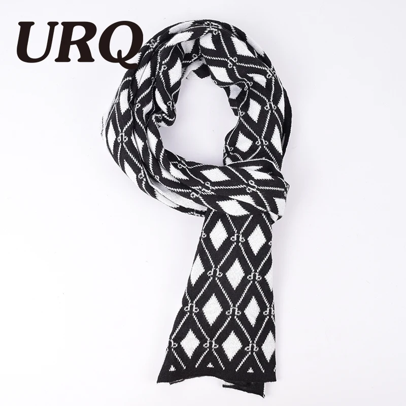 [URQ]HOT 2017 New Arrival Men Warm Scarves Winter Thick Scarfs Male Accessories Men's Knitted Snowflake A3A18942 | Аксессуары для