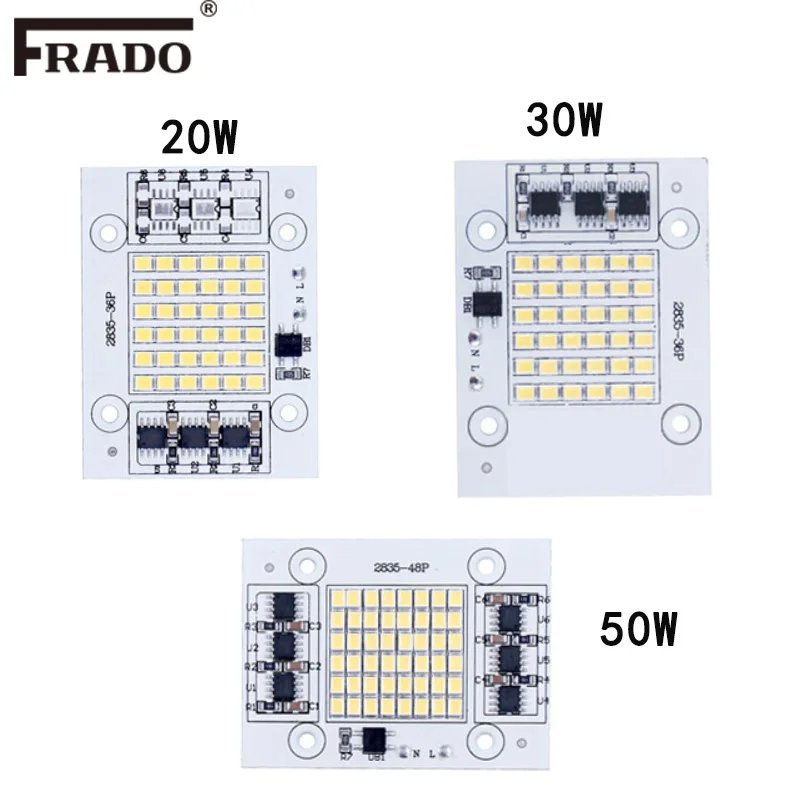 DIY светодиодный SMD чип лампа 20 Вт 30 Вт 50 Вт светильник-чип 185 В-240 В 220 В вход непосредственно Smart IC подходит для DIY прожектор светильник Холодный белый Теплый белый