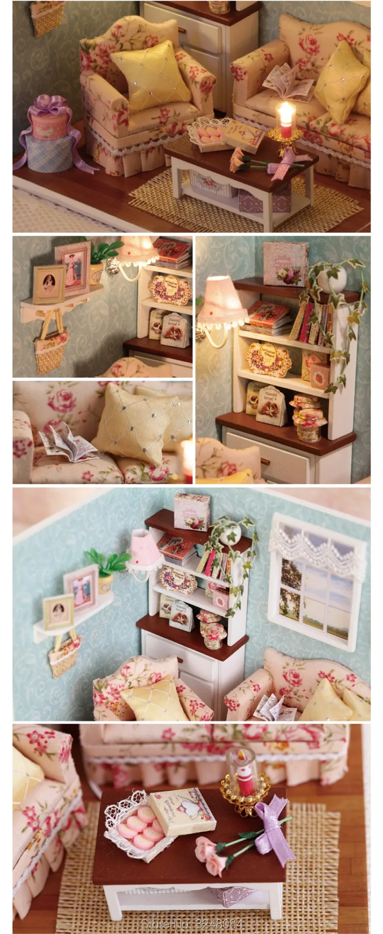 Новая деревянная игрушка DIY Кукольный дом мебель наборы игрушки модель ручной работы набор кукольный домик игрушки подарок для детей
