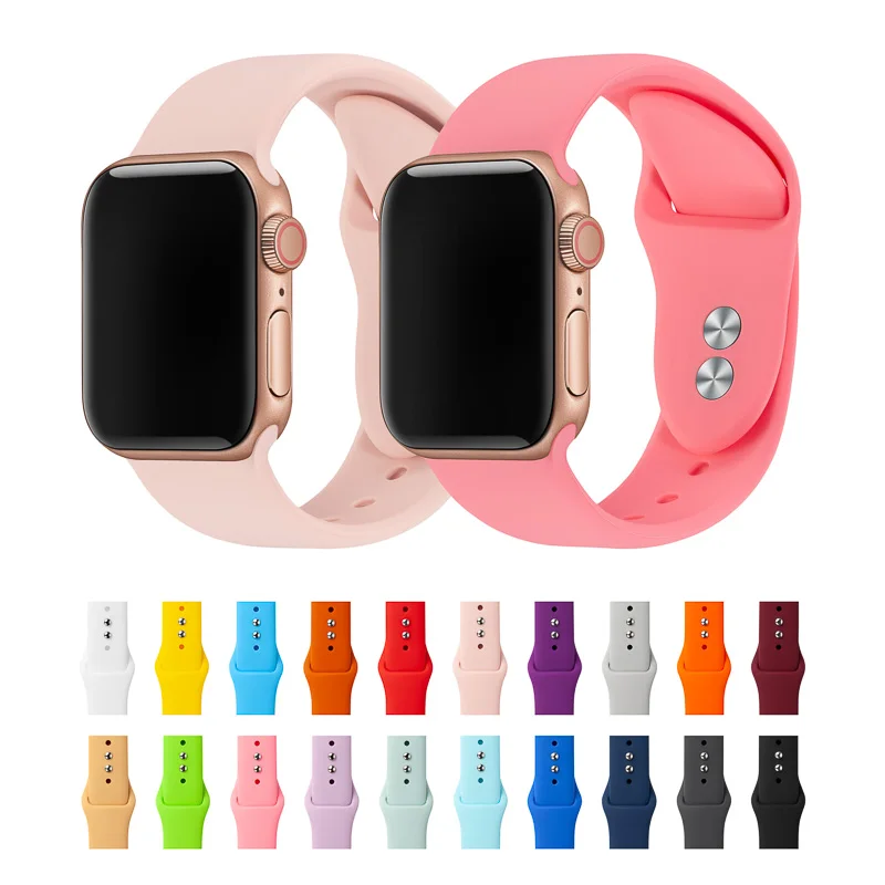 Ремешок для Apple Watch 38 мм 40 мм 42 мм 44 мм с двойной пряжкой резиновый силиконовый IWatch ремешок для Apple Watch серии 4,3, 2,1 81024