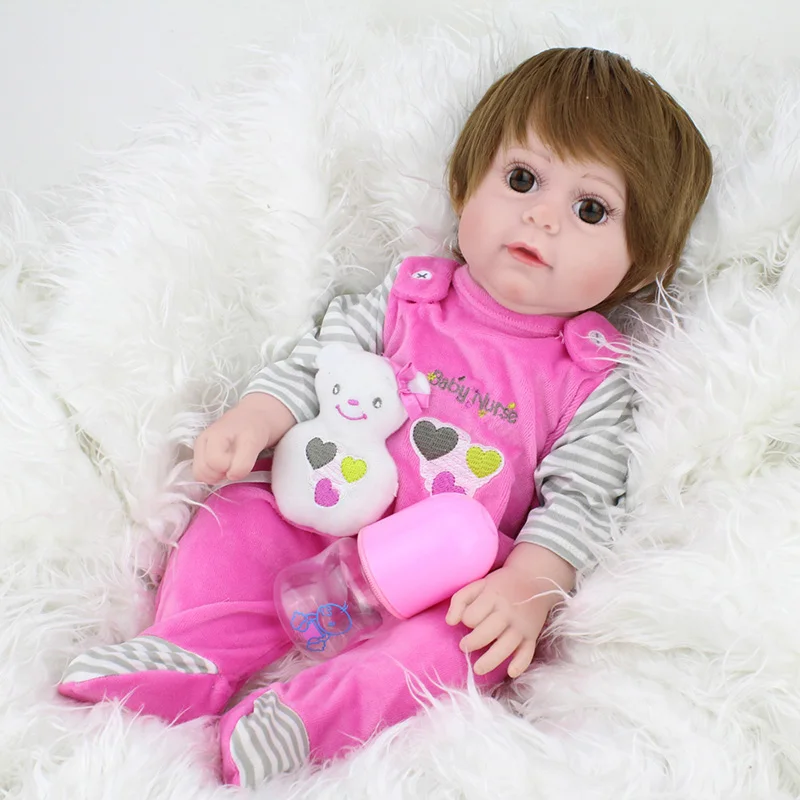 Кукла реборн NPKDOLL 17 дюймов полностью виниловая силиконовая кукла младенец для