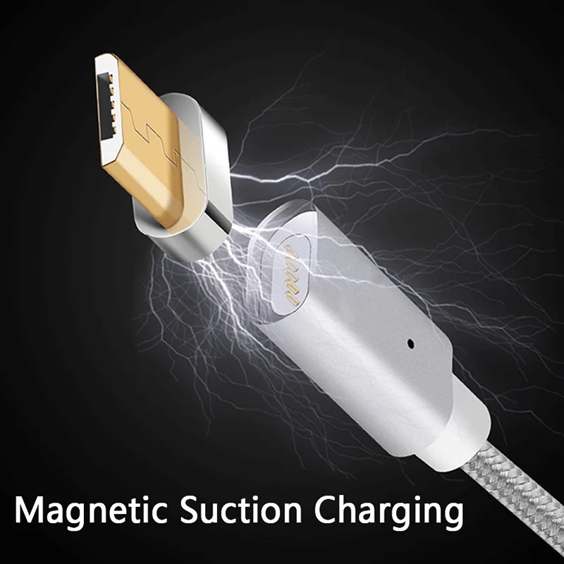 Магнитный кабель Rosinop 2.4A для быстрой зарядки 3 в 1 iphone Lightning USB Type-C samsung магнитный Micro