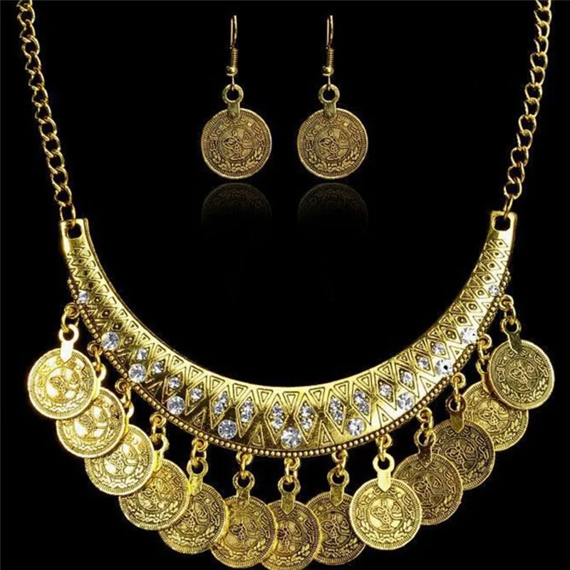 2021 золото/серебро кисточкой заявление ожерелье серьги панк колье Parure Bijoux Femme