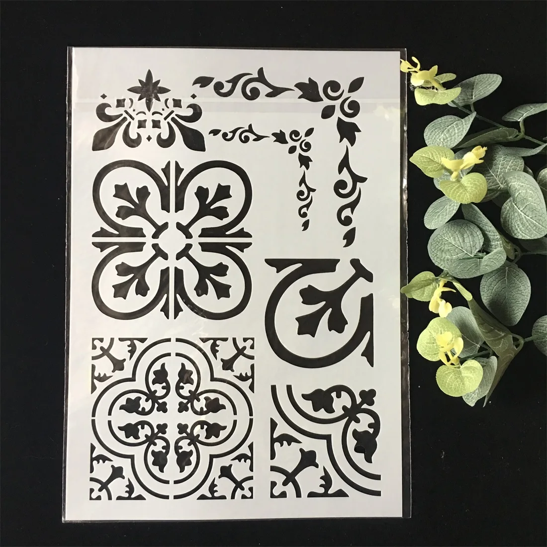 

New A4 Flower Edge DIY Layering Stencils Wall Painting Scrapbook Coloring Embossing Album Decorative Paper Card Template