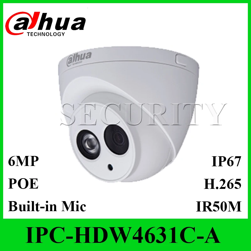 Dahua IPC HDW4631C A 6MP IP камера POE сетевая со встроенным микрофоном обновленная модель