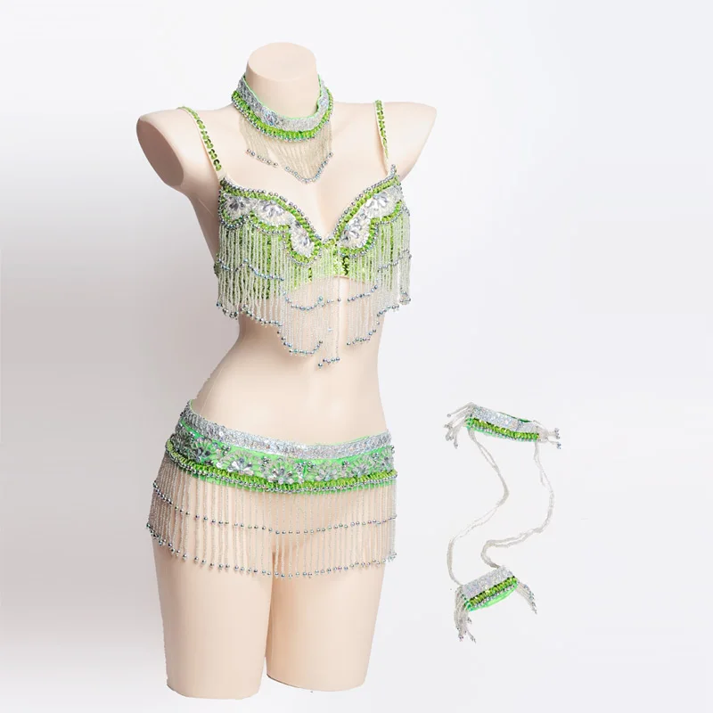 Женский комплект для танца живота откровенный костюм с ремнем и бюстгальтером на