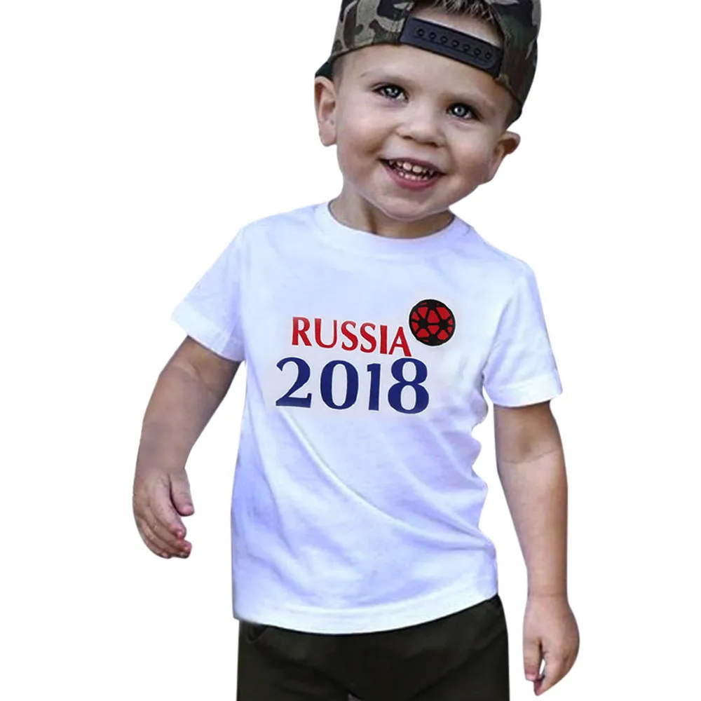 Модная одежда для маленьких девочек 2018 детские футбольные топы и мальчиков
