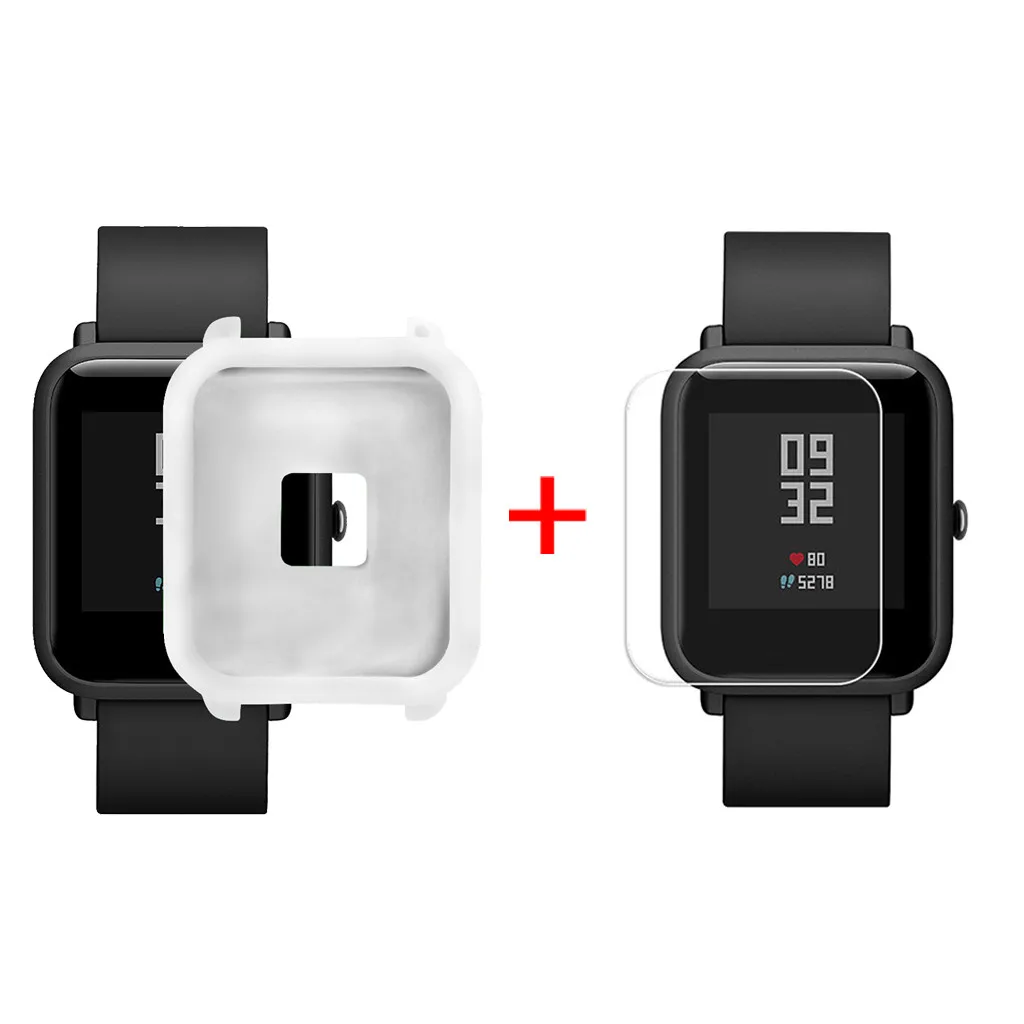 Рамка для часов с защитой экрана мягкий силиконовый чехол Huami Amazfit Bip Youth Watch Прямая