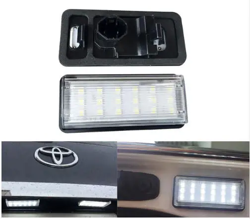 Светодиодный номерной знак 2 шт. для TOYOTA J100 120 200 Land Cruiser Cygnus Prado Mark X Reiz Lexus 98-07 LX470 LX570