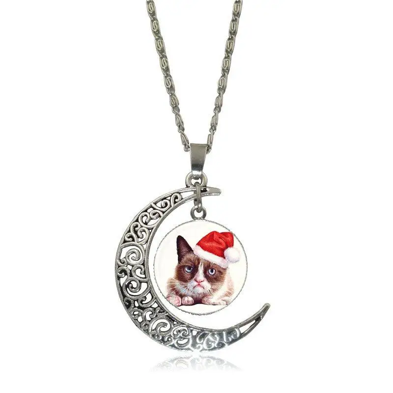 Эмалированное ожерелье EJ модная Длинная цепочка с ожерельем в форме полумесяца