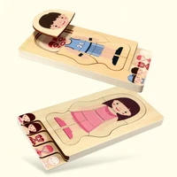 3d creative wooden human body puzzles body cognition toys multi layer boys girls body structure kids early educational toys
