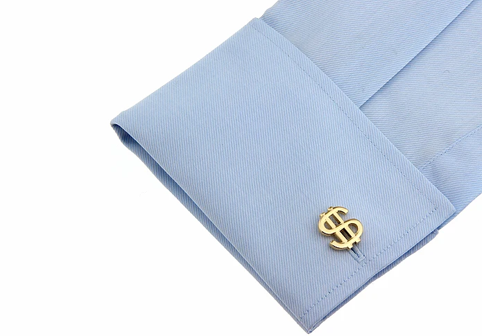 Мужские Запонки с символами доллара США медный материал золотой цвет|Зажимы для