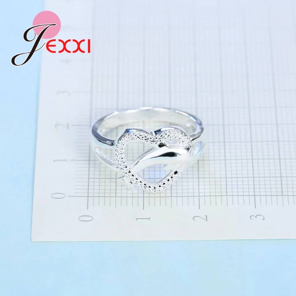 

New Women Lovely Heart Ring For Wedding 925 Sterling Silver Jewelry Romantic Cubic Zircon Engagement Proposal Finger Rings