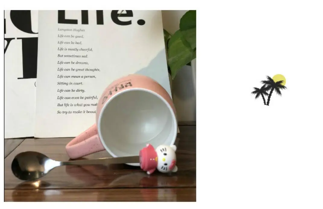 1 шт. мультяшная керамическая Милая кофейная кружка Дораэмон с крышкой ложки | Дом