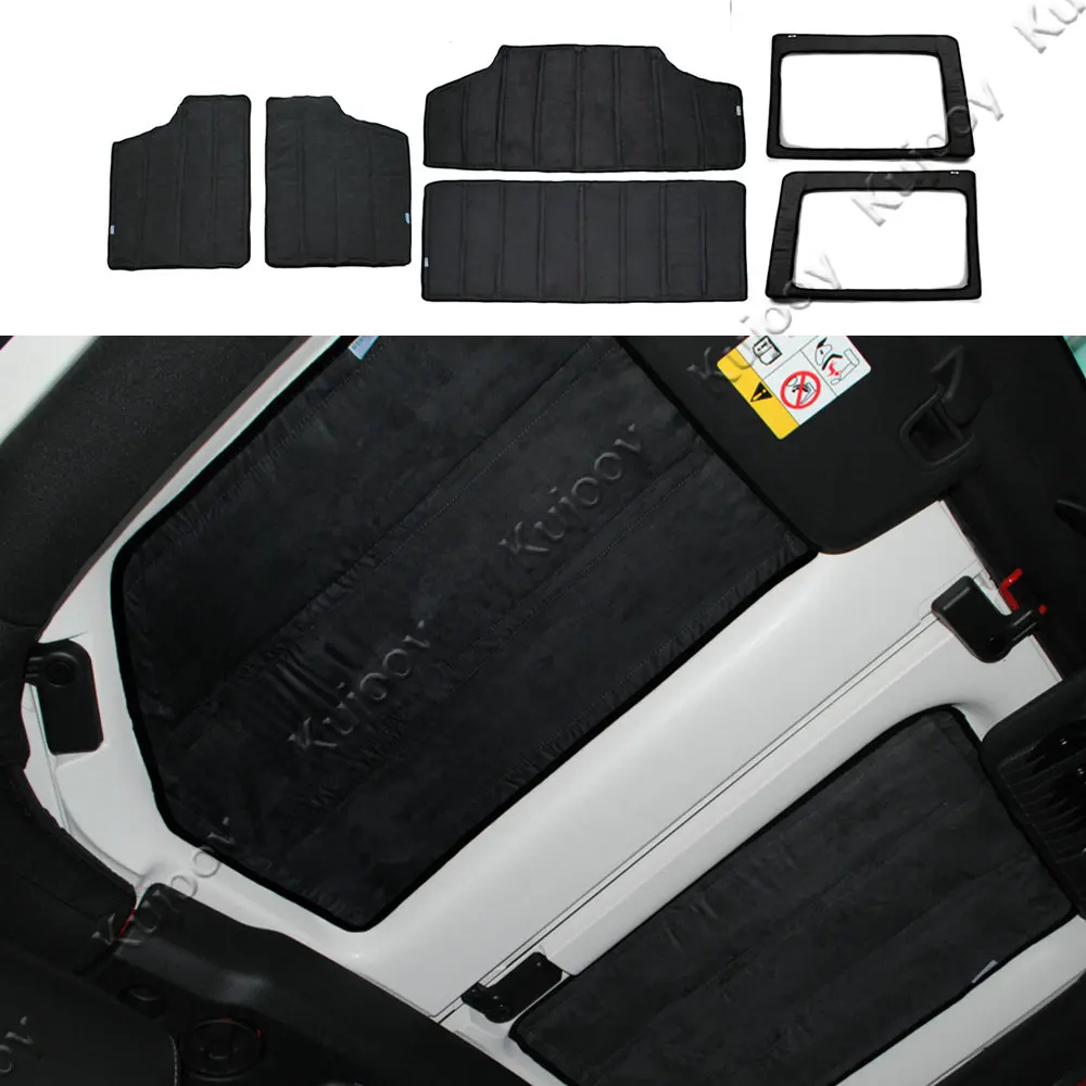 Window Roof Black Черный/серый Автомобильный интерьер окна крыша Hardtop теплоизолированный хлопковый комплект для Jeep Wrangler 4 двери 2012 - Название цвета: Window Roof Black