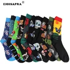 EIOISAPRA Модные мужские носки из чесаного хлопка в стиле хип-хоп, модные носки в стиле Харадзюку, счастливые носки с клоуном, курицей, скейтбордом, забавные носки