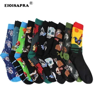 EIOISAPRA Модные мужские носки из чесаного хлопка в стиле хип-хоп, модные носки в стиле Харадзюку, счастливые носки с клоуном, курицей, скейтбордом, забавные носки