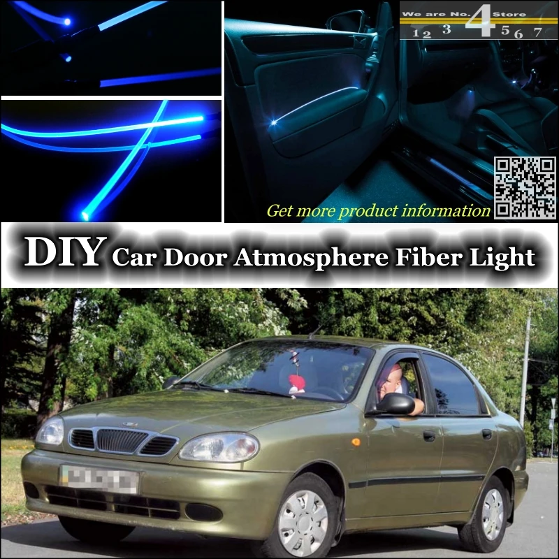 

interior Ambient Light Tuning Atmosphere Fiber Optic Band Lights For Daewoo Sens Doninvest Assol Inside Door Panel illumination