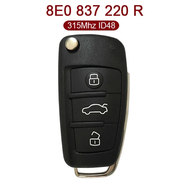 Пульт дистанционного управления для Audi A4 3 кнопки 315 МГц ID48 8E0 837 220R|Ключ от авто| |
