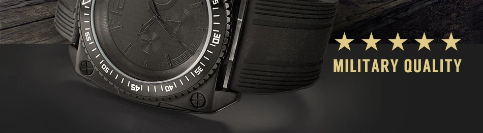 Reloj Hombre SINOBI Ретро Мужские часы военные часы черные силиконовые квадратные кварцевые часы с большим циферблатом мужские часы Прямая