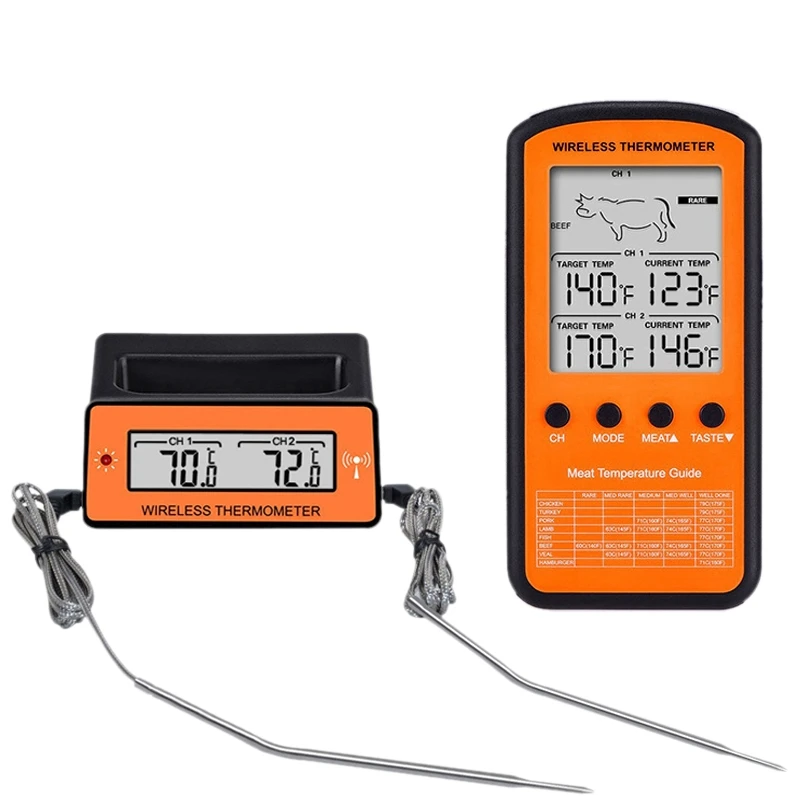 Горячий-беспроводной получить двойной зонд Электронный термометр еды барбекю