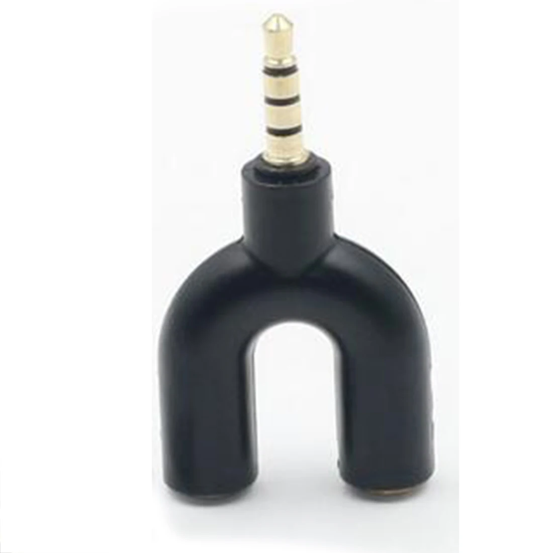 

Marsnaska Black U Shape 3.5mm Stereo Splitter Audio 1 Male to 2 Female Earphone Headset + Microphone