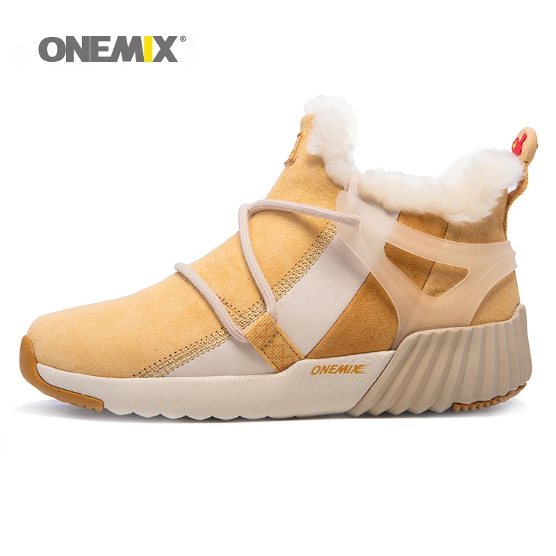 Женские зимние ботинки ONEMIX сохраняющие тепло кроссовки для мужчин удобная обувь