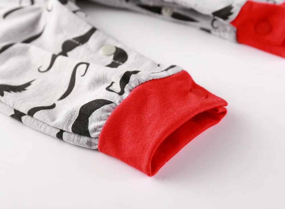 Комбинезоны с принтом усов для новорожденных мальчиков Детские комбинезоны