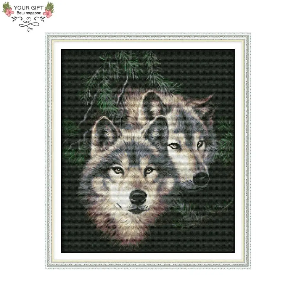 Набор для вышивки крестиком Joy Sunday D661(2) 14CT 11CT|joy sunday|cross stitch kitswolf cross |