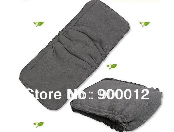 Free Shipping 200 pcs Bamboo Charcoal inserts with gussets 3+2 Baby Cloth Diaper pads Nappy Inserts