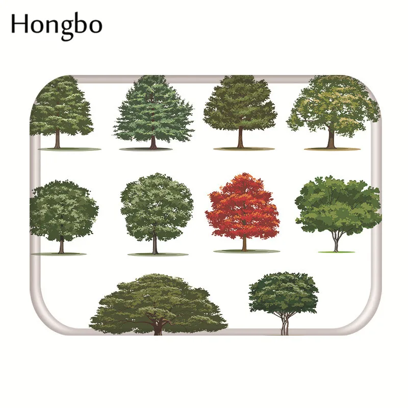 Hongbo 40*60 см Противоскользящий коврик с рисунком зеленых листьев дверные коврики