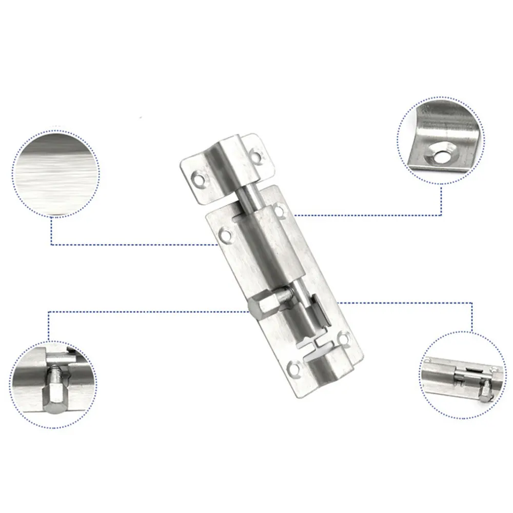 2 х длинные серебряные двери из нержавеющей стали защелка раздвижной замок