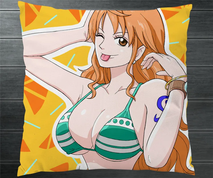 Аниме One Piece Nami сексуальное бикини двухстороннее 40x40 см наволочка чехол для