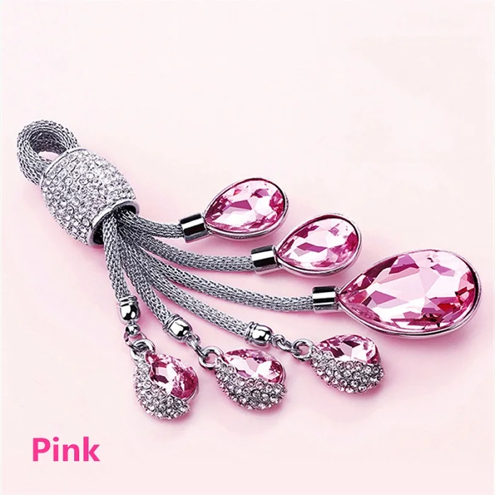Pink 1 шт. модные хрустальные мотоциклетные ключи для автомобиля держатель Брелок Fobs ювелирный брелок для ключей, Подарочный креативный авто аксессуары - Название цвета: Pink